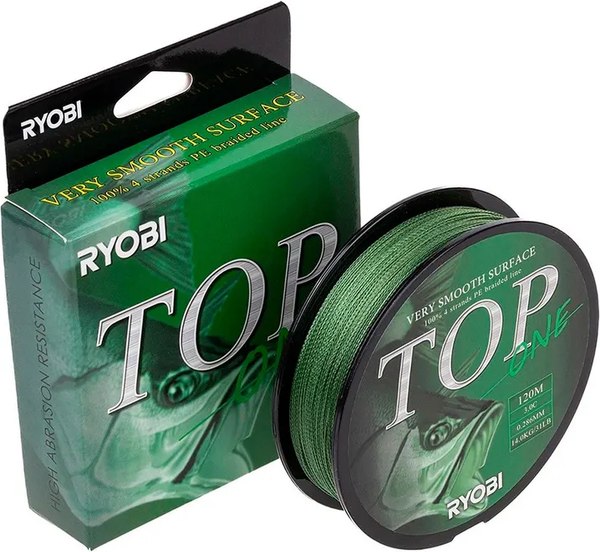 Леска плетеная Ryobi TOP PE4X-120M 3.0/d-0.286мм