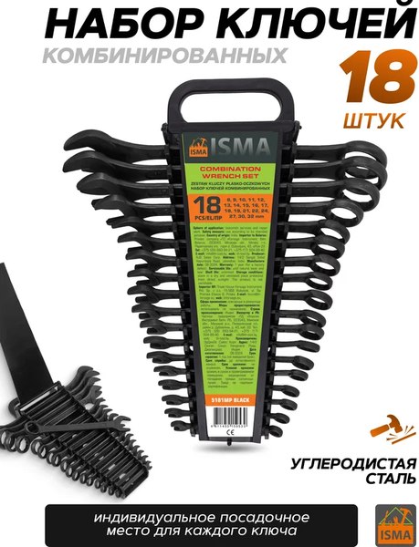 Набор ключей ISMA 5181MP Black