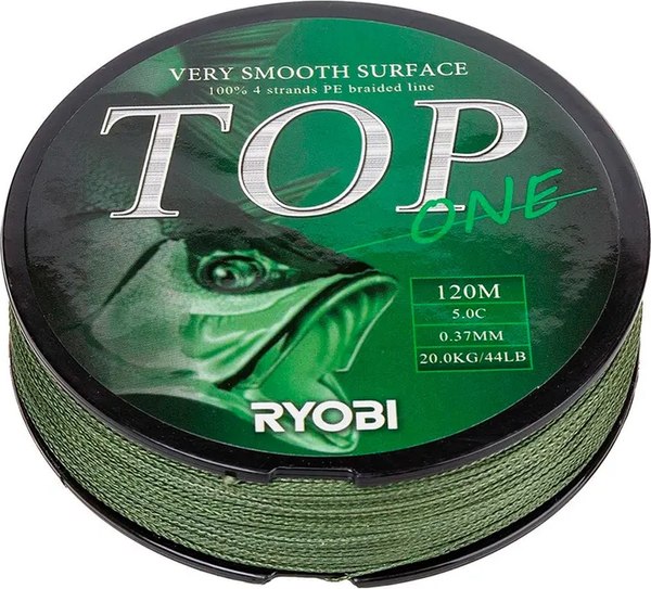 Леска плетеная Ryobi TOP PE4X-120M 5.0/d-0.370мм