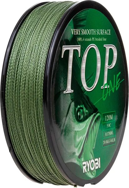 Леска плетеная Ryobi TOP PE4X-120M 5.0/d-0.370мм