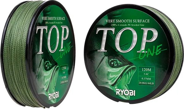 Леска плетеная Ryobi TOP PE4X-120M 5.0/d-0.370мм