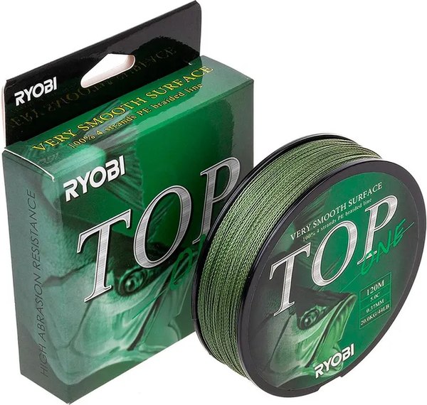 Леска плетеная Ryobi TOP PE4X-120M 5.0/d-0.370мм
