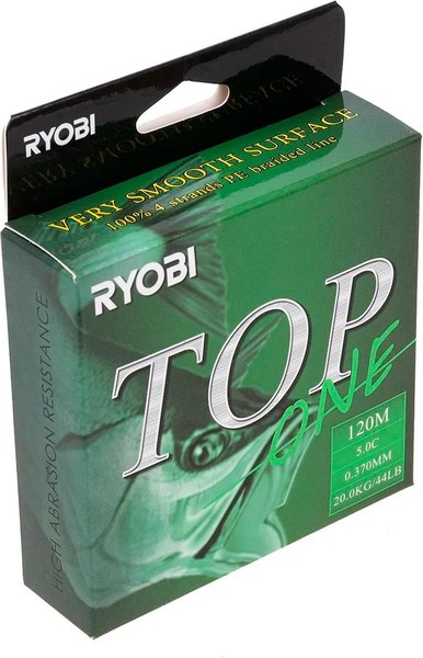 Леска плетеная Ryobi TOP PE4X-120M 5.0/d-0.370мм