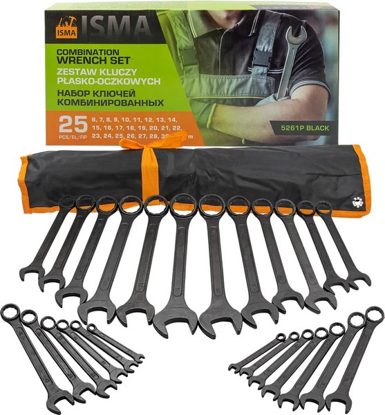 Набор ключей ISMA 5261P Black - фото