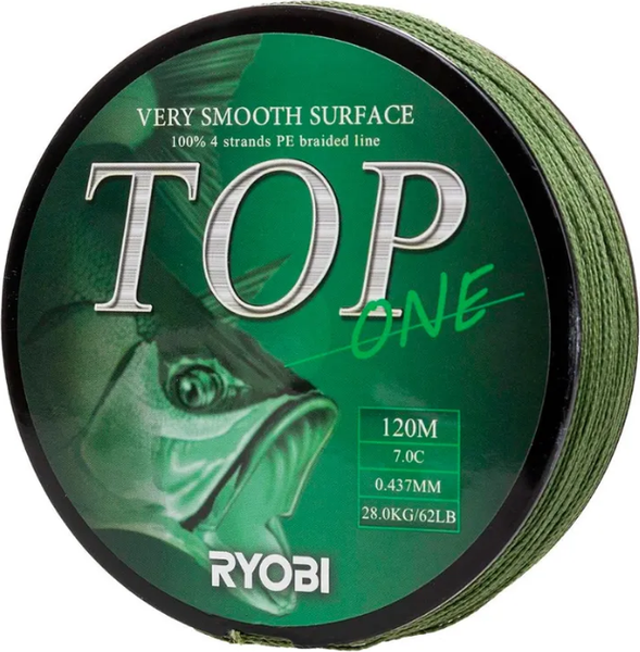 Леска плетеная Ryobi TOP PE4X-120M 7.0/d-0.437мм - фото