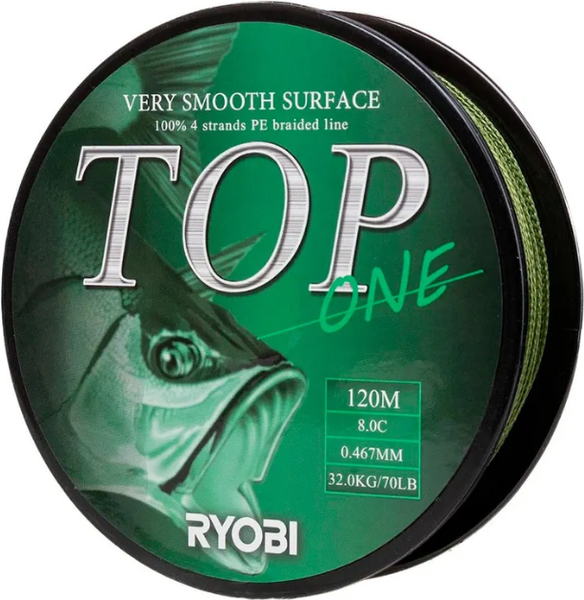 Леска плетеная Ryobi TOP PE4X-120M 8.0/d-0.467mm - фото