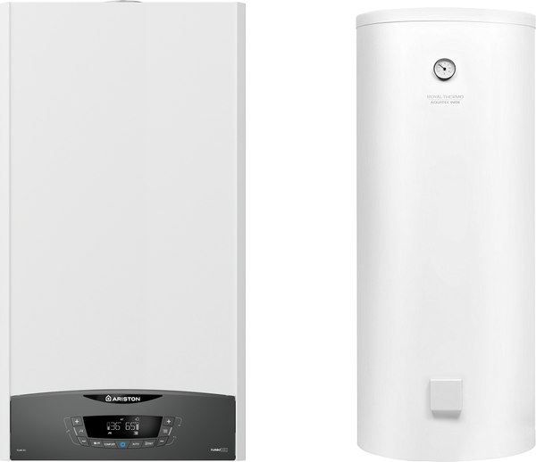 Комплект газового котла с бойлером Ariston Clas XC System 28 FF NG (3301680) + Royal Thermo Aquatec - фото