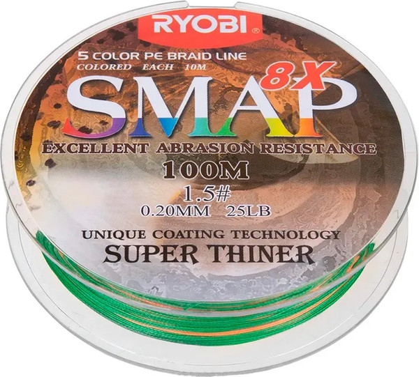 Леска плетеная Ryobi Smap PE8X 0.205мм