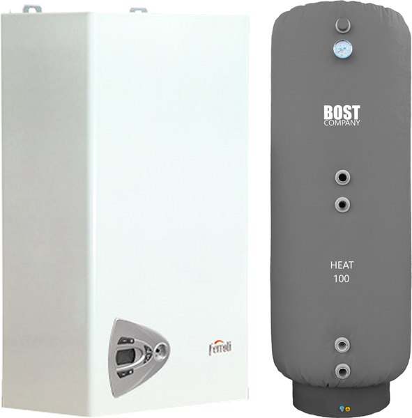 Комплект газового котла с бойлером Ferroli Vitabel HF 24 + Bost Heat 100л - фото