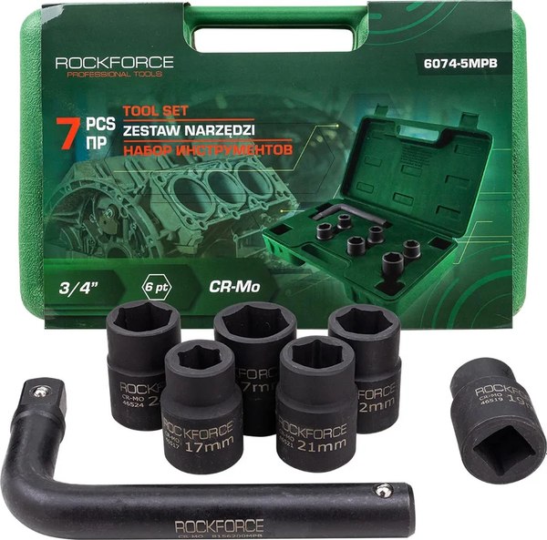 Универсальный набор инструментов RockForce RF-6074-5MPB - фото