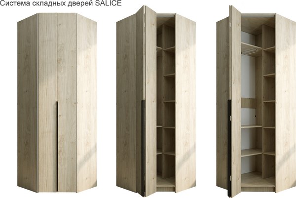 Шкаф-гармошка Евва Лайн ЛН-1U.820Х820(0Z) Угловой