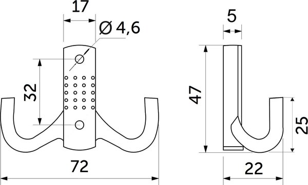 Крючок для одежды AKS WP12 Gridli