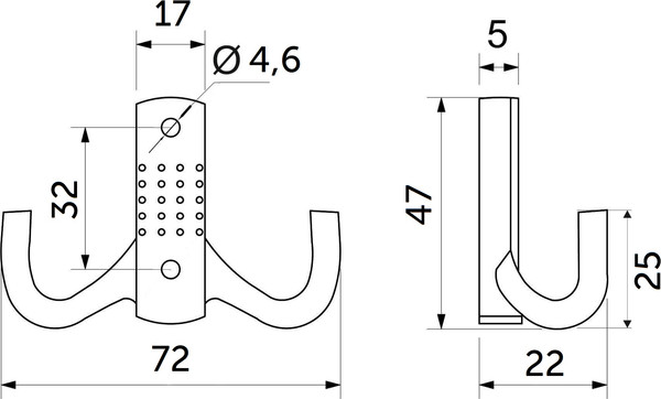 Крючок для одежды AKS WP12 Gridli