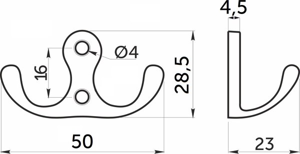 Крючок для одежды AKS WP19 Gridli