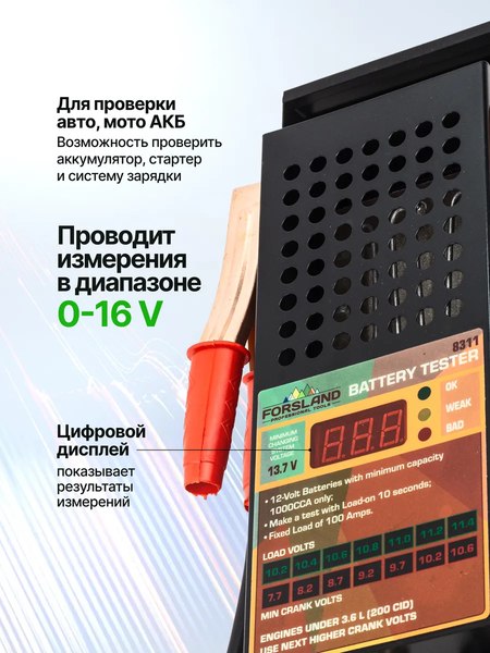 Тестер аккумуляторной батареи Forsland 8311