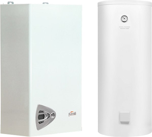 Комплект газового котла с бойлером Ferroli Vitabel HF 24 + Royal Thermo Aquatec - фото
