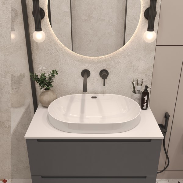 Тумба с умывальником ЗОВ Дион 70 / D70LAFM7015MKV5-LDSPW6002