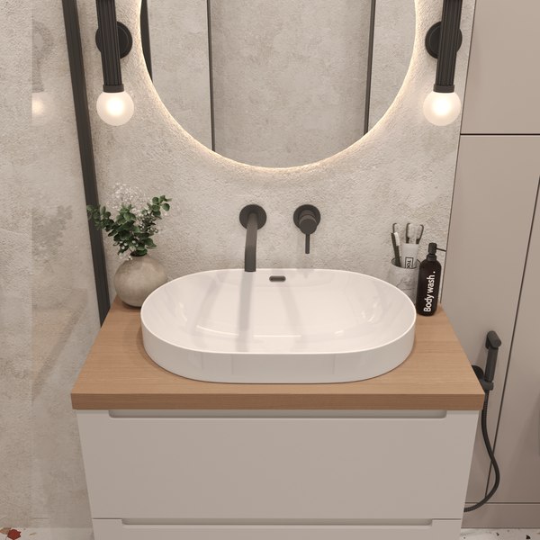 Тумба с умывальником ЗОВ Дион 70 / D70LWP0M9003MKV5-HPL38T6002