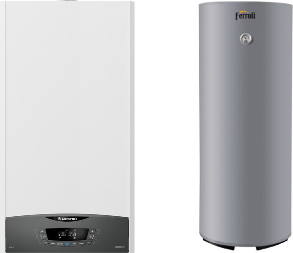 Комплект газового котла с бойлером Ariston Clas XC System 32 FF NG (3301681) + Ferroli Ecounit N 200-1C - фото