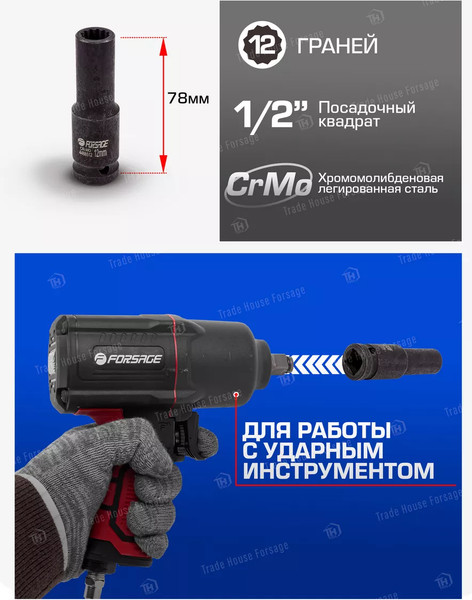 Головка слесарная Forsage 54 910 / F-4488512
