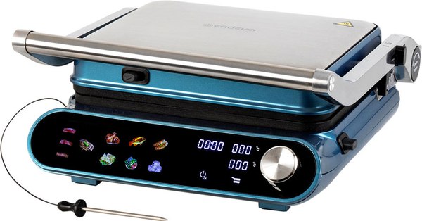 Электрогриль Endever Grillmaster-255 (серебристый/синий) - фото