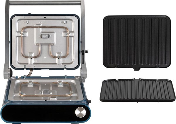 Электрогриль Endever Grillmaster-255 (серебристый/синий)