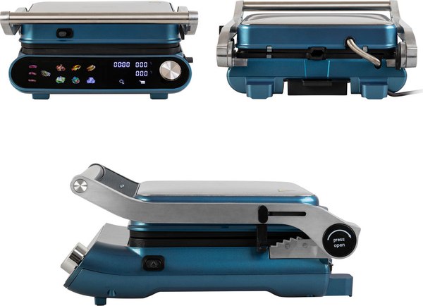 Электрогриль Endever Grillmaster-255 (серебристый/синий)