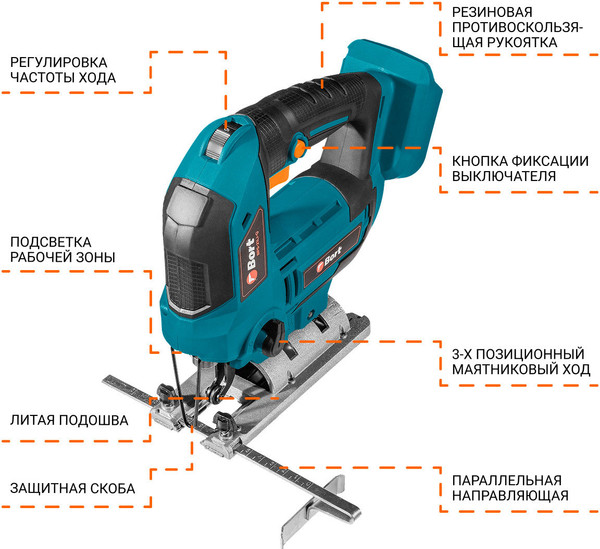 Электролобзик Bort BPS-21Li-Q (93413625)