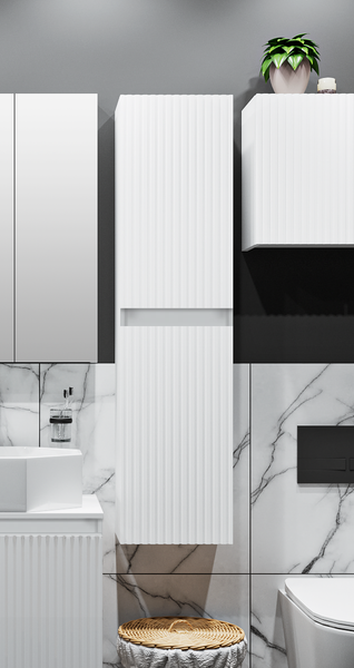 Шкаф-полупенал для ванной Runo Соренто 40 / Тренто 40 вертикаль - фото