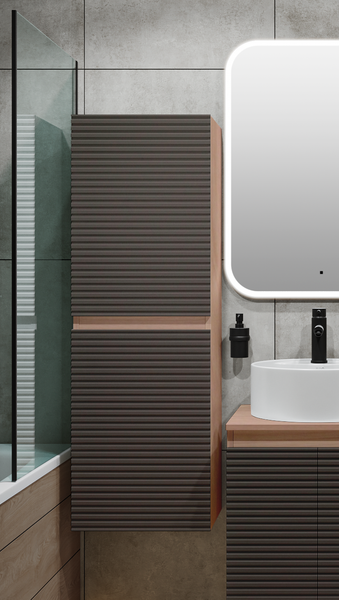 Шкаф-пенал для ванной Runo Соренто 40 / Тренто 40 горизонталь - фото