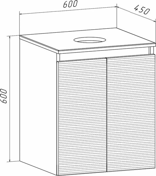 Тумба под умывальник Runo Соренто 60 / Тренто 60 горизонталь