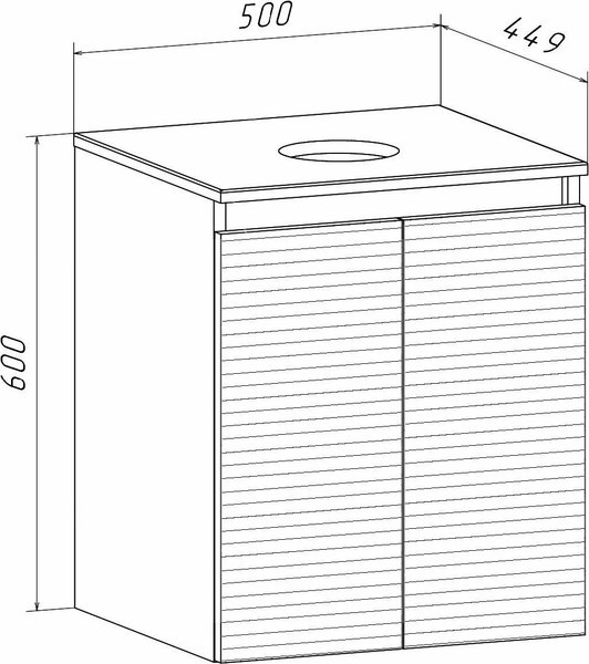 Тумба под умывальник Runo Соренто 50 / Тренто 50 горизонталь