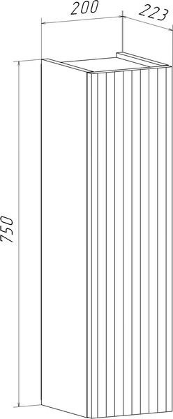 Шкаф для ванной Runo Соренто 20 вертикаль