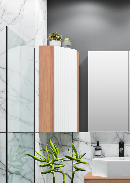 Шкаф для ванной Runo Соренто 30 / Тренто 30 угловой вертикаль - фото