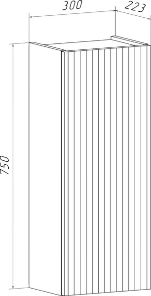 Шкаф для ванной Runo Соренто 30 / Тренто 30 вертикаль