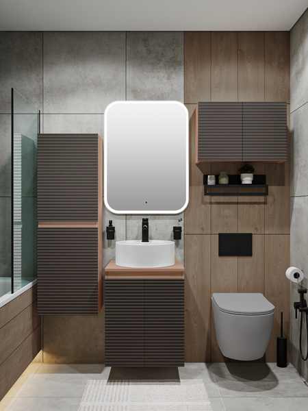 Шкаф для ванной Runo Соренто 60x40 / Тренто 60x40 вертикаль