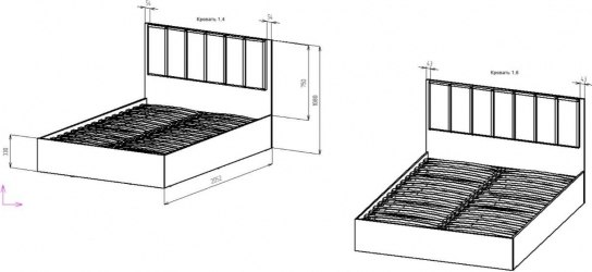 Полуторная кровать Стендмебель Рейн КР 01 140x200