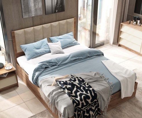 Двуспальная кровать Стендмебель Рейн КР 02 160x200