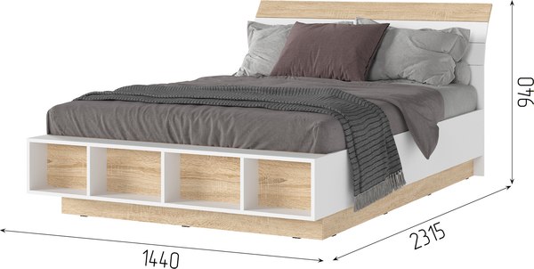 Полуторная кровать Стендмебель Санса КР-01 140x200