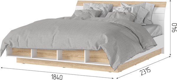 Двуспальная кровать Стендмебель Санса КР-03 180x200