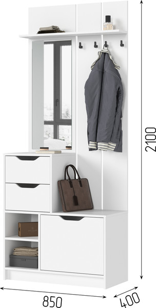 Секция в прихожую Стендмебель Руна ПР 01