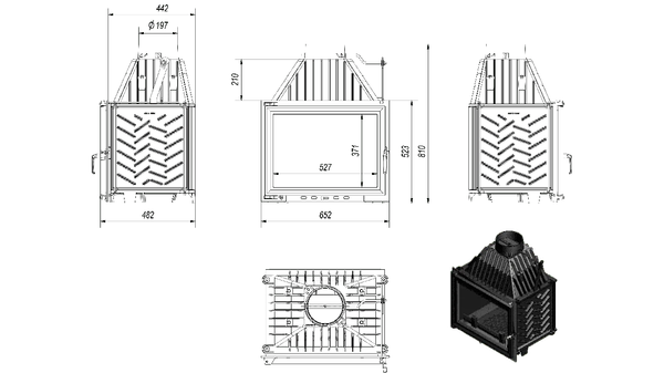 Каминная топка Kratki Zuzia Pf