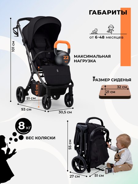 Детская прогулочная коляска Sweet Baby SBL Aura Plus Basic