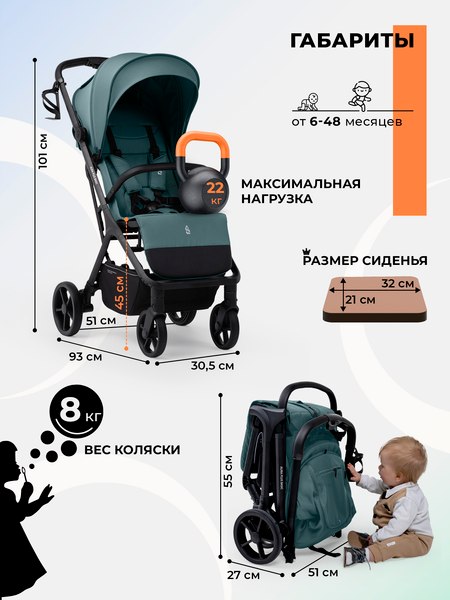 Детская прогулочная коляска Sweet Baby SBL Aura Plus Basic