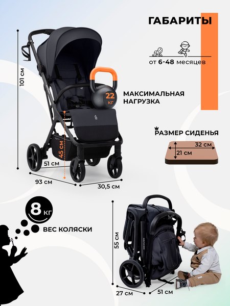 Детская прогулочная коляска Sweet Baby SBL Aura Plus Basic