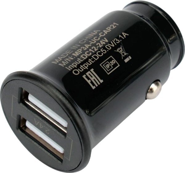 Адаптер питания автомобильный Cablexpert MP3A-UC-CAR21 - фото