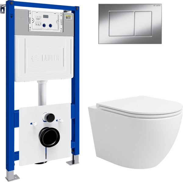 Унитаз подвесной с инсталляцией Lauter Vortex 2110830 с кнопкой 219701J - фото