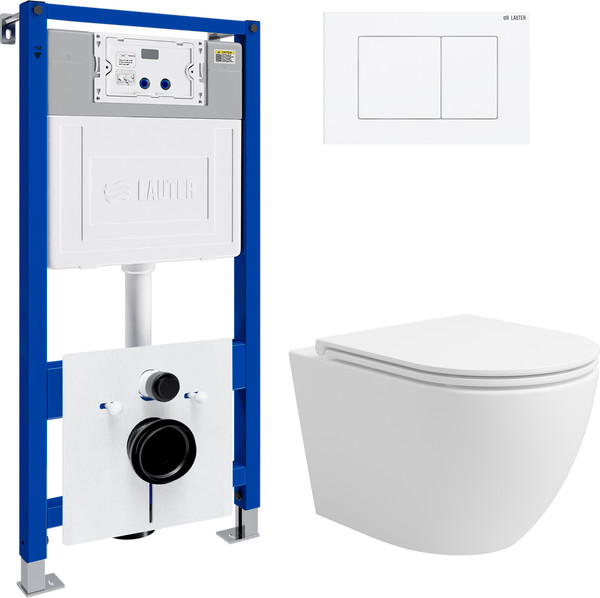 Унитаз подвесной с инсталляцией Lauter Vortex 2110830 с кнопкой 219702J - фото