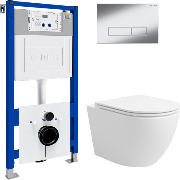 Унитаз подвесной с инсталляцией Lauter Vortex 2110830 с кнопкой 219701HD - фото