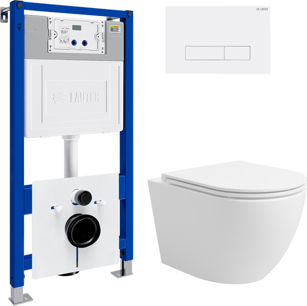 Унитаз подвесной с инсталляцией Lauter Vortex 2110830 с кнопкой 219702HD - фото